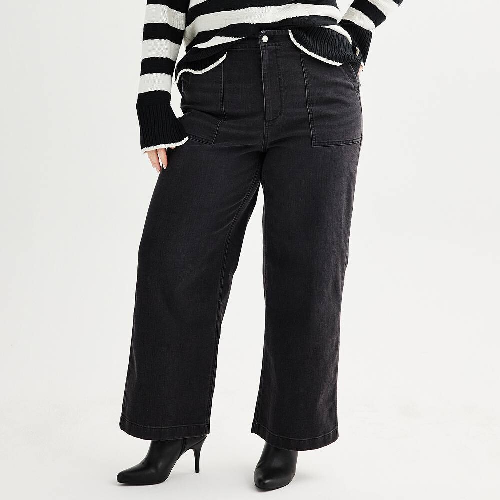 

Широкие брюки больших размеров Sonoma Goods For Life Utility, цвет Black Wash