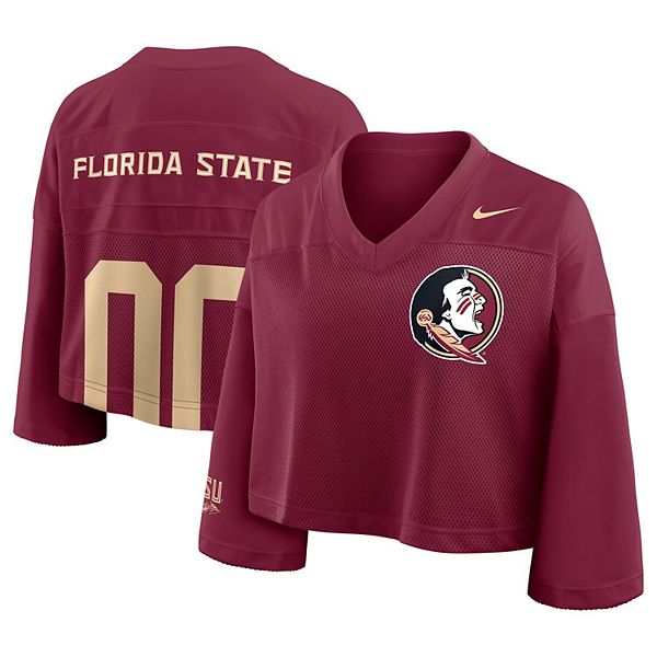 Женская укороченная футболка Florida State Seminoles с сетчатыми вставками Nike — фото 2
