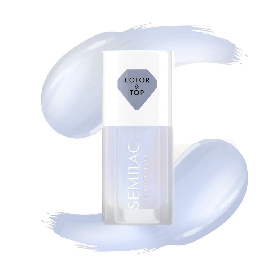 

Лак для ногтей Semilac Color & Top, оттенок Blue Holo Glazed, 7 мл