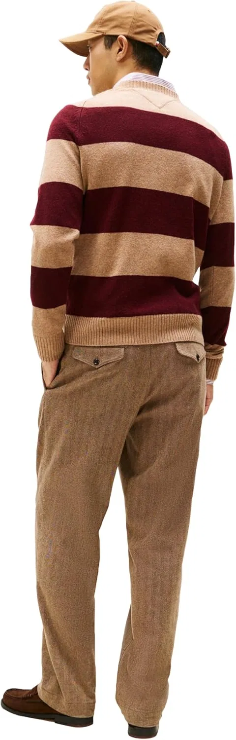 Свитер-пуловер Tommy Hilfiger из кашемира, Safari Canvas Heather/Deep Burgundy Heather — фото 4