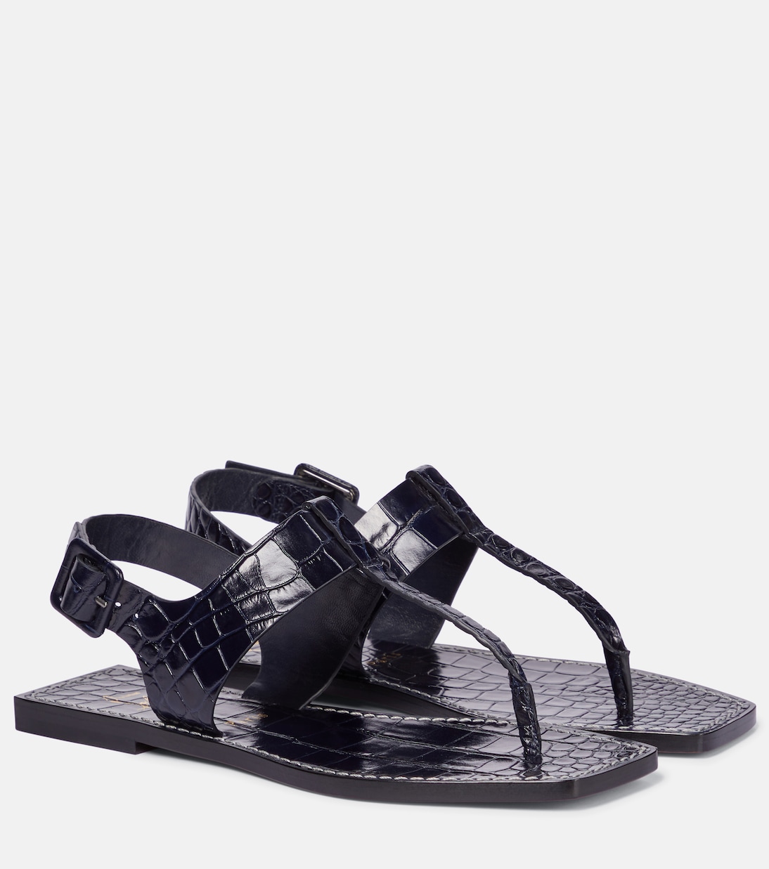 Крокодиловые сандалии-шлепанцы Cubongo Christian Louboutin, Obscur