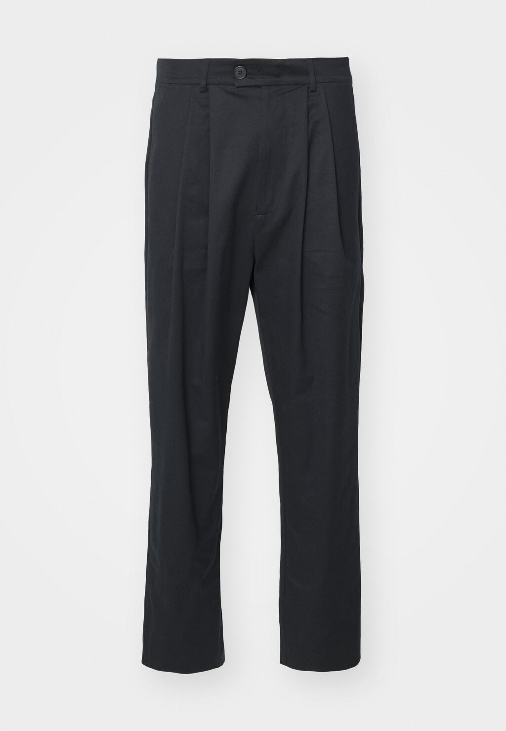 

Брюки TAPERED TWILL TROUSERS WITH PLEATS Essential Collective, черный