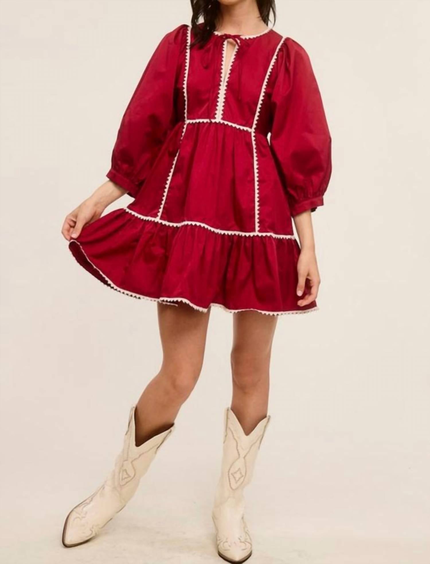 

Длинное платье из поплина в бордовом цвете Ultramarine