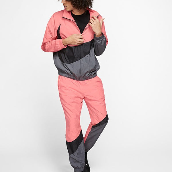 Куртка men's sports jacket stand collar color block 'black gray pink' Nike, черный — фото 4