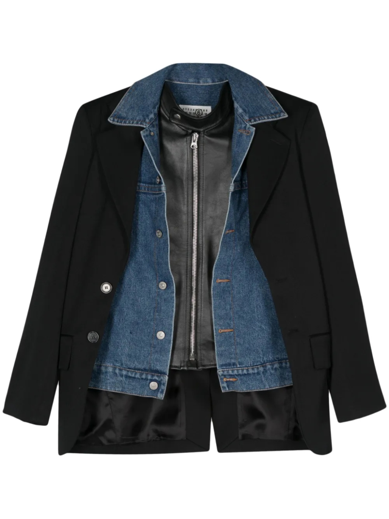 

MM6 Maison Margiela многослойный блейзер, черный
