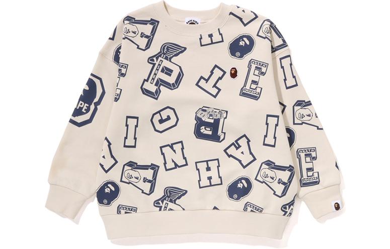 

Детский свитшот с круглым вырезом Moderate A BATHING APE, экрю