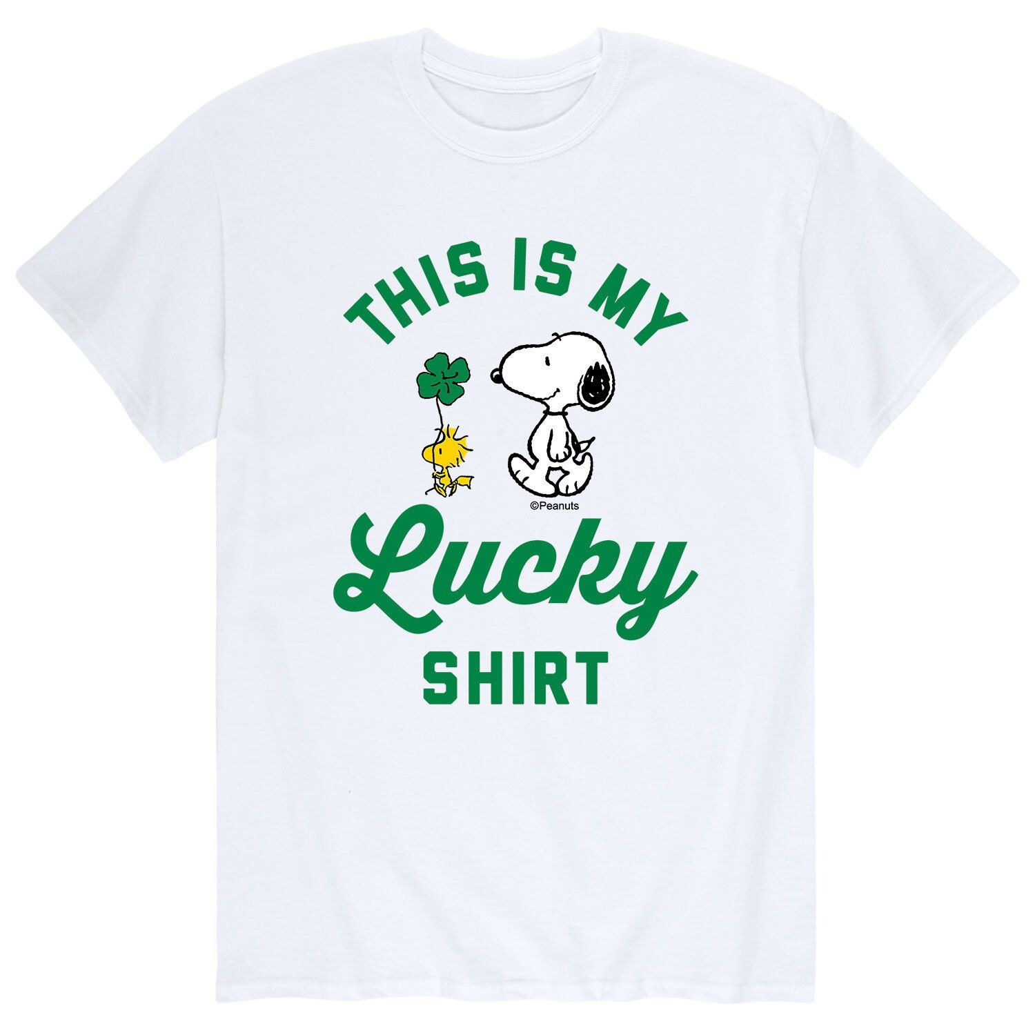 

Мужская футболка арахисового цвета Snoopy с надписью «This Is My Lucky Shirt» ко Дню Святого Патрика Licensed Character