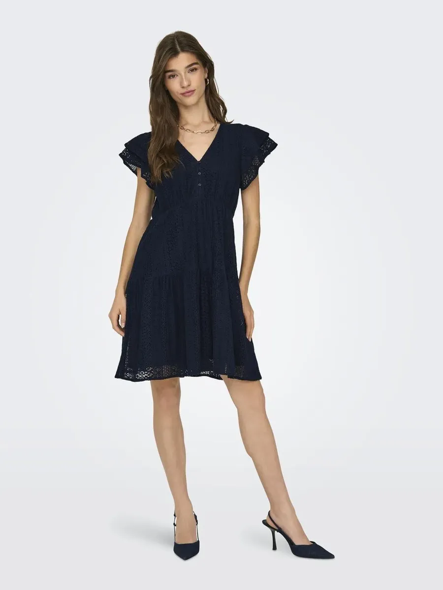 

ONLY мини-платье "ONLHELENA LACE CAPSL DRESS WVN NOOS", цвет Night Sky