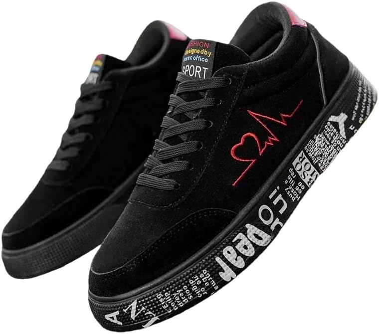 

Мужские всесезонные высокие кеды - легкий и дышащий дизайн, повседневная обувь - стиль без усилий Minlaidian, черный/красный