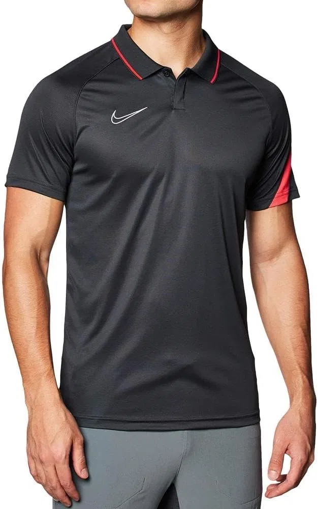 Мужское поло Nike Dri-Fit, цвет Anthracite/Bright Crimson/White