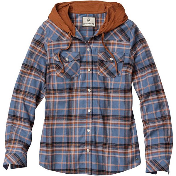 

Женская фланелевая рубашка с капюшоном lumber jane Legendary Whitetails, Blue Lagoon Plaid
