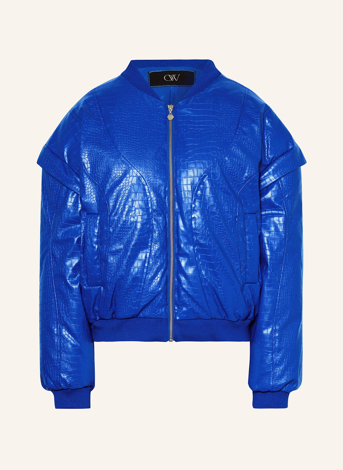 

Блузон под кожу под кожу крокодила Ow Collection, синий