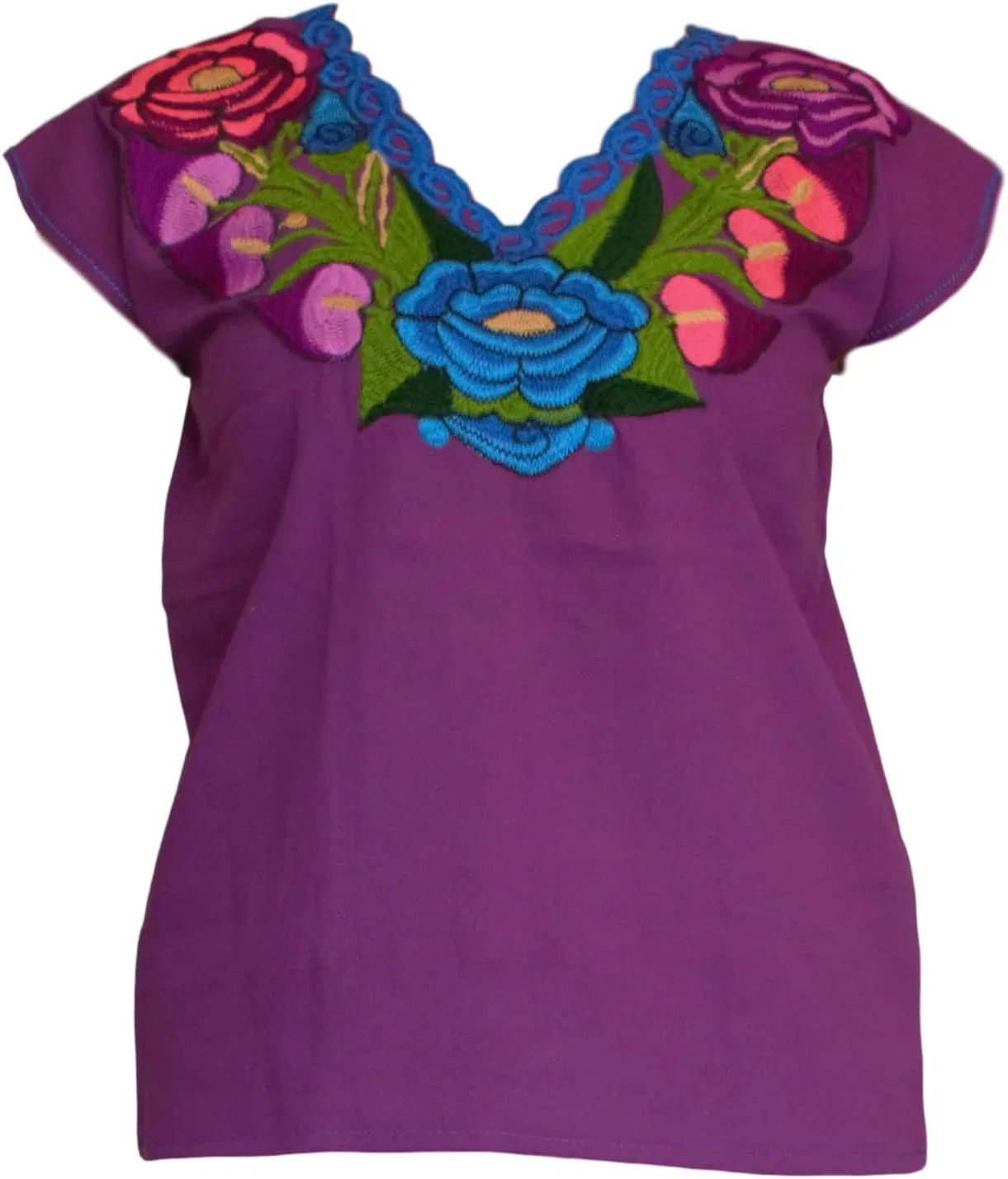 Блуза с цветочной вышивкой, Peasant Top, желтый — фото 2