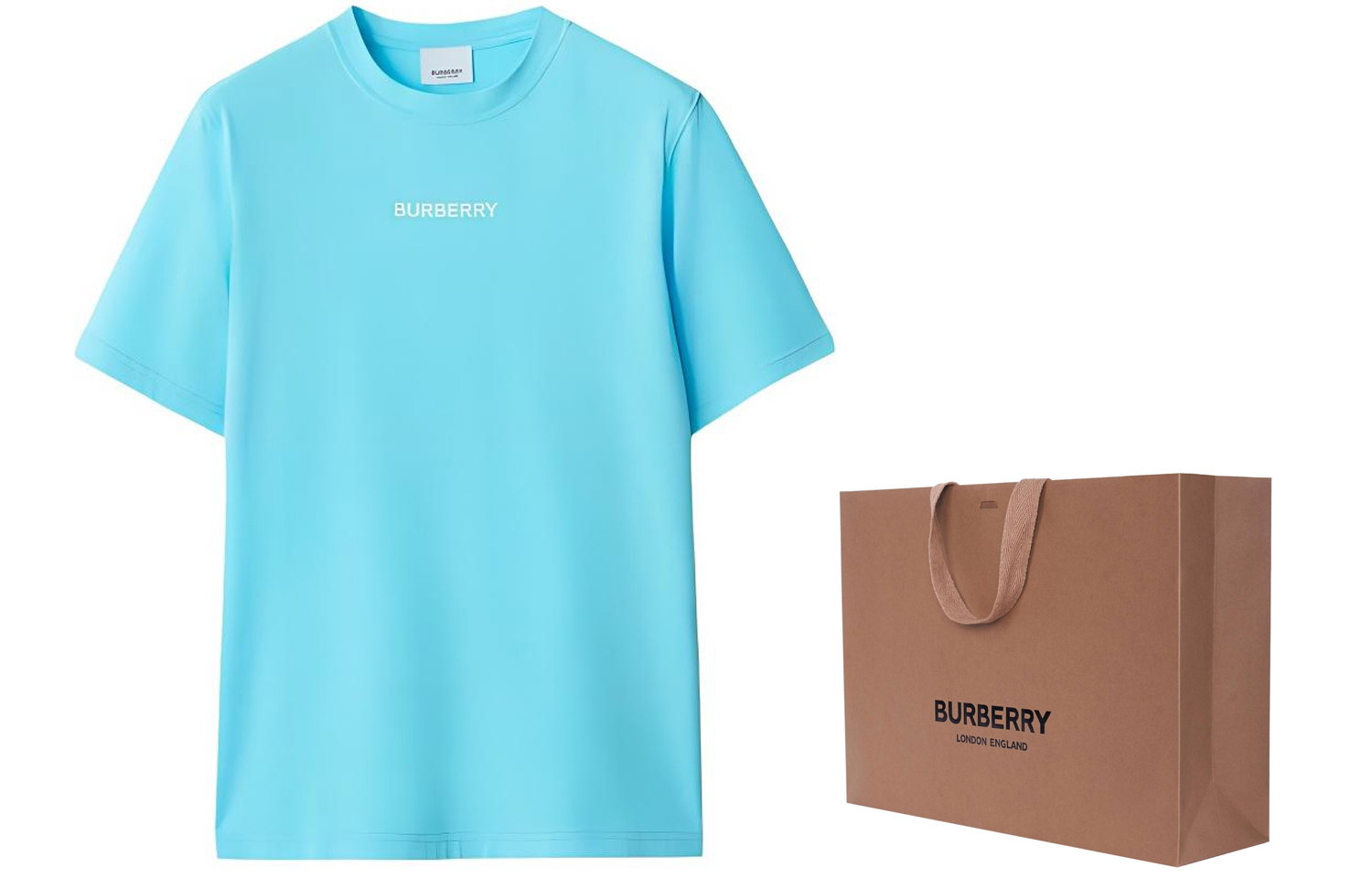 Футболка Burberry, женская, яркий синий нефрит, желтый нефрит — фото 2