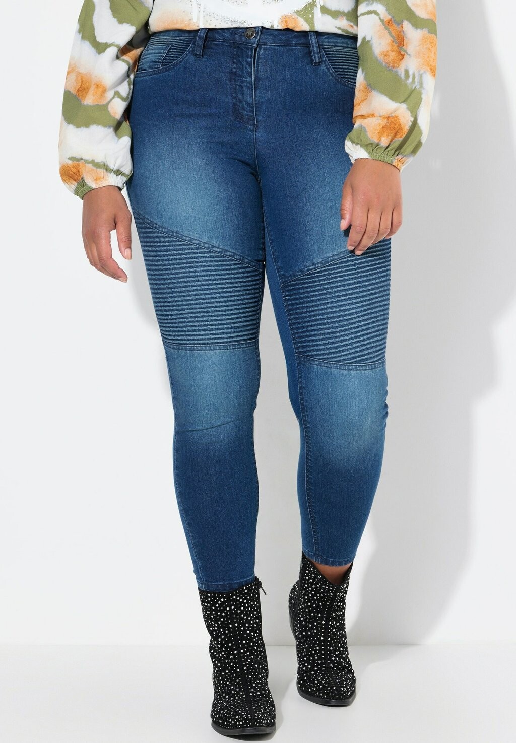 

Джинсы облегающие PATCH LOOK POCKETS Angel of Style, сине-серый