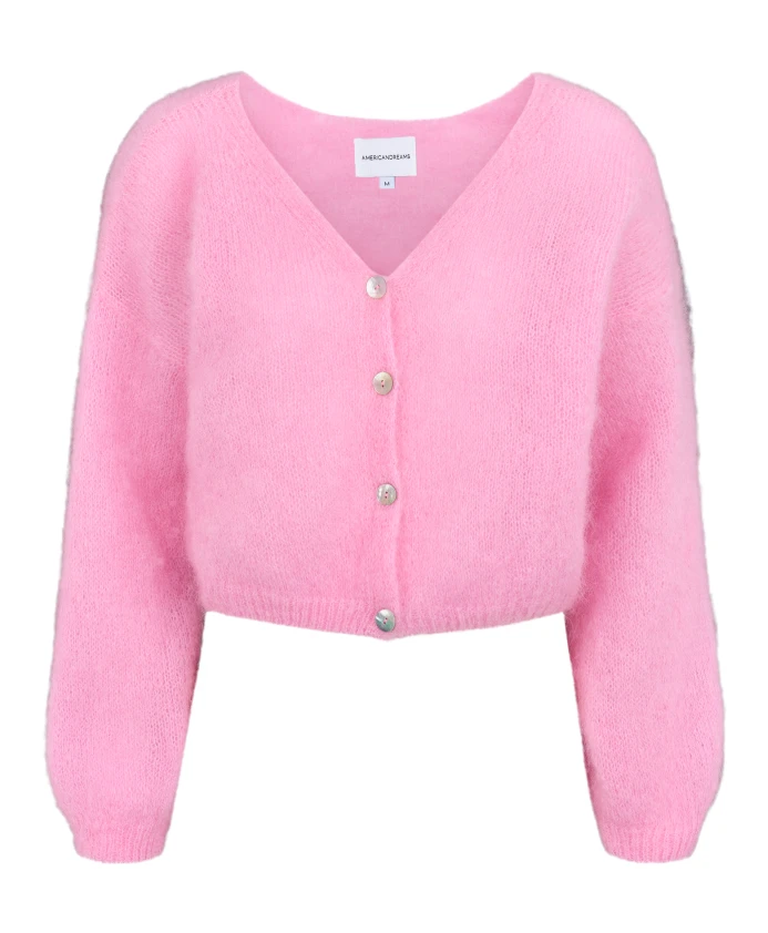 

Укороченный кардиган из мохера Americandreams, розовый