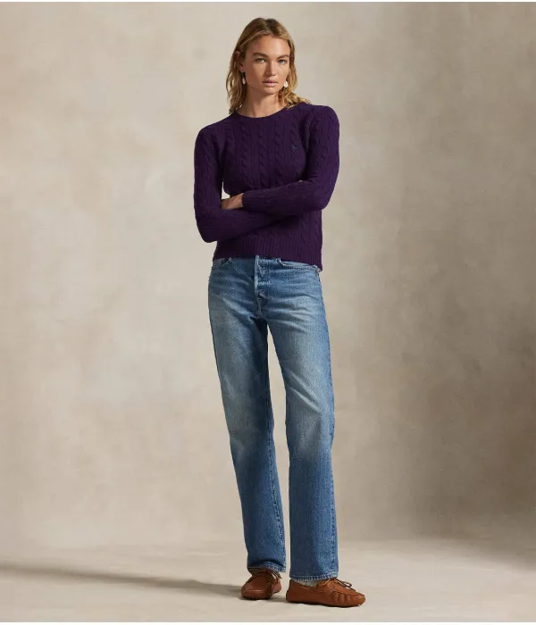 Шерстяной свитер Джулианны Regular fit Polo Ralph Lauren, фиолетовый — фото 2