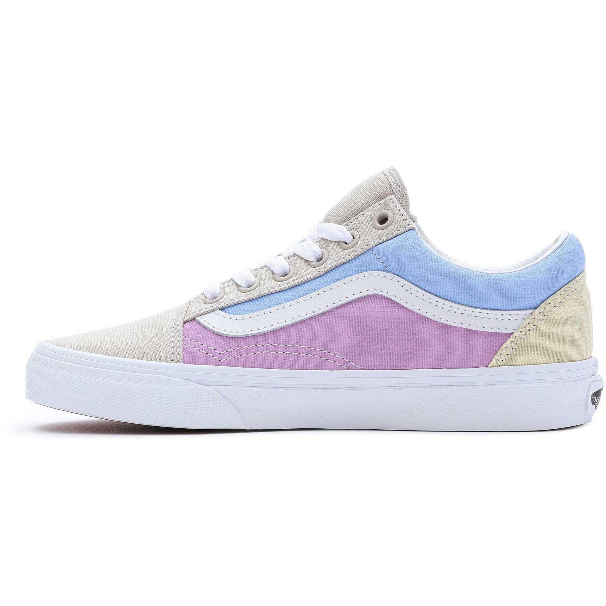 Детские повседневные туфли в стиле олдскул с цветовыми блоками Vans, Multi Color — фото 2