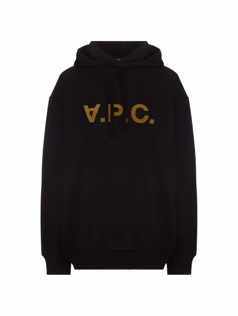 

Хлопковое худи с логотипом A.P.C., черный