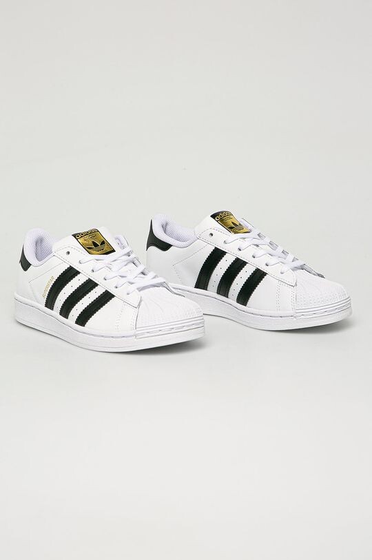 Детские кожаные кроссовки Superstar adidas Originals, белый — фото 2