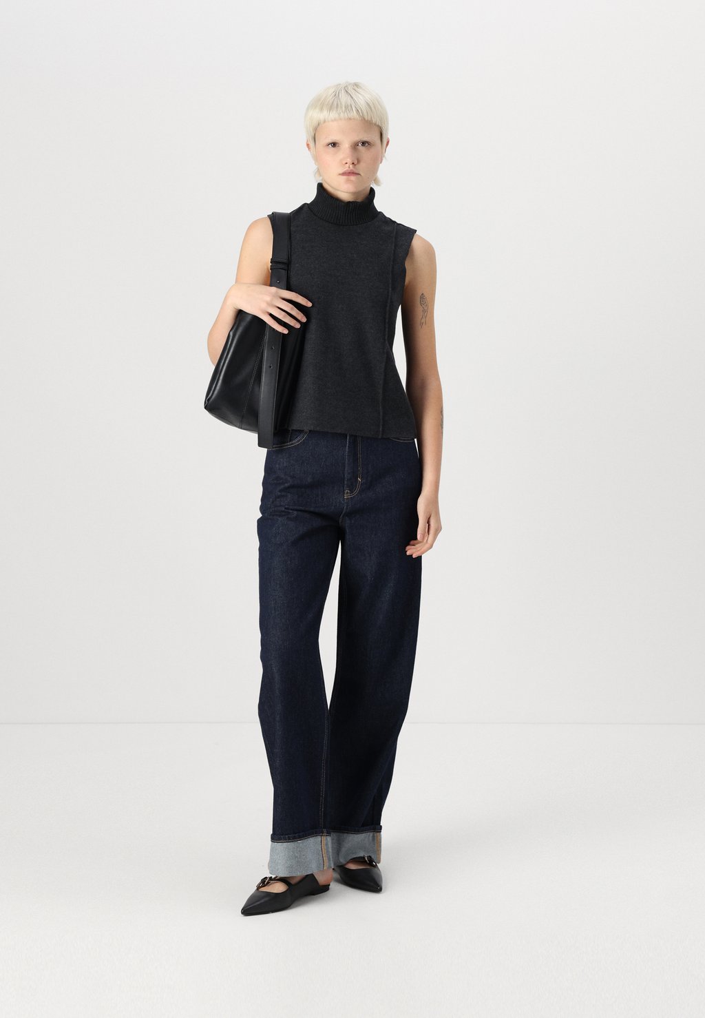 

Топ ONLMATTY SOFT ROLL NECK ONLY, серый