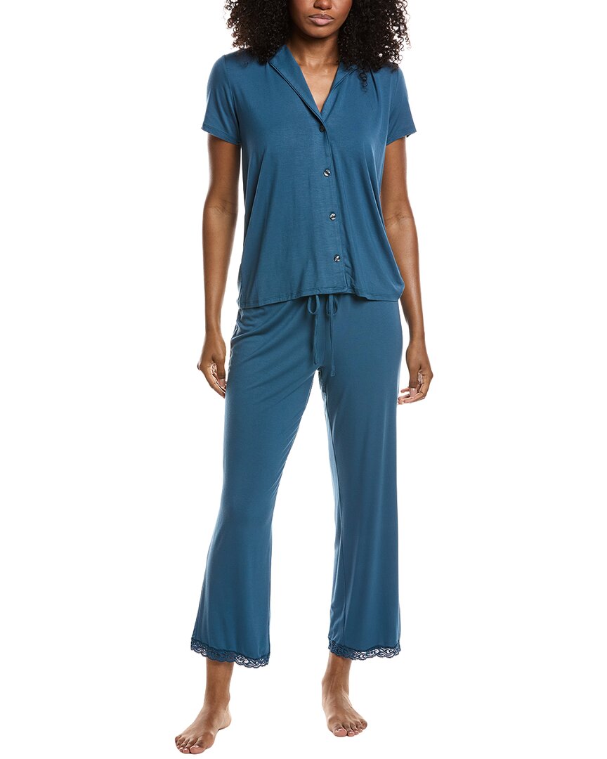 

Пижамный комплект Natori 2pc Feathers Essentials Notch, синий