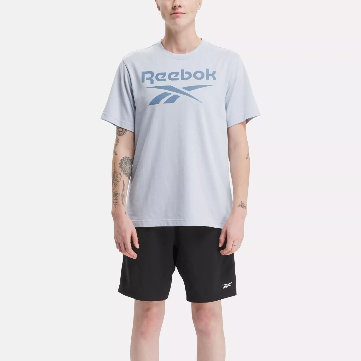 

Футболка с большим сложенным логотипом Identity Reebok, бледно-голубой