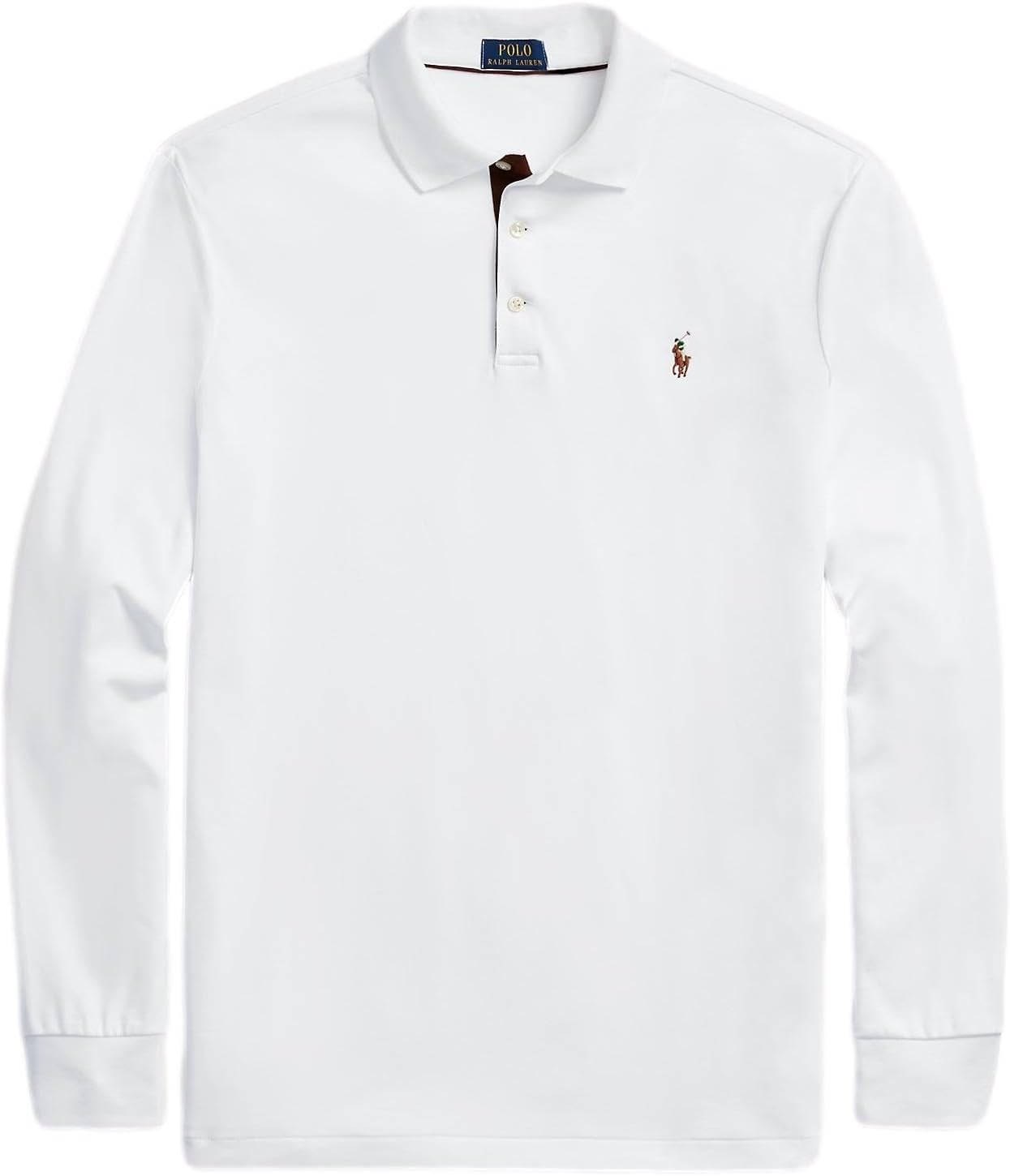 

Polo Ralph Lauren классический крой длинный рукав мягкий поло, Ralph Lauren White., Белый, Polo Ralph Lauren классический крой длинный рукав мягкий поло, Ralph Lauren White.