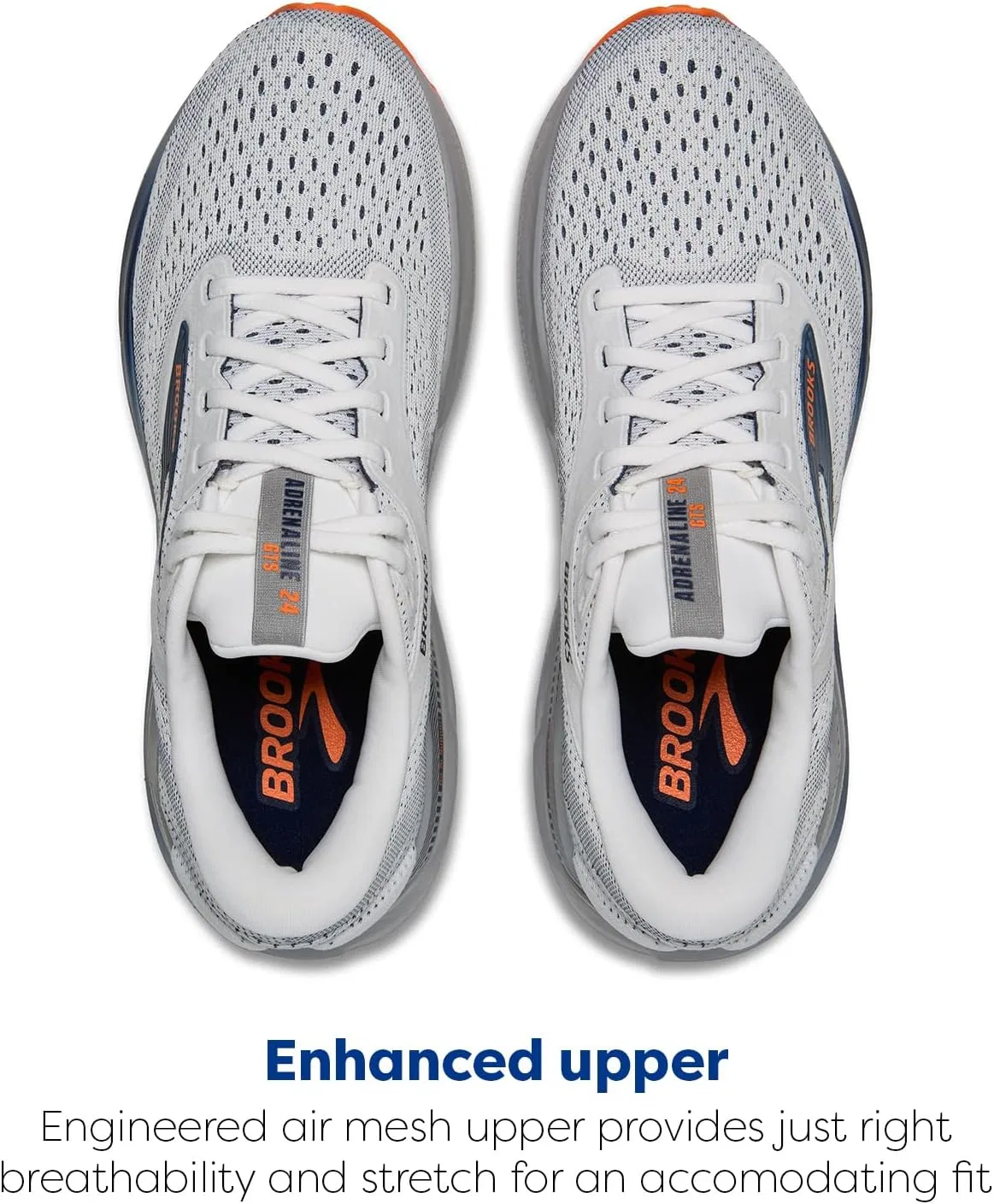 Мужские беговые кроссовки Brooks Adrenaline GTS 24 с поддерживающей подошвой, White Peatcoat Alloy — фото 4