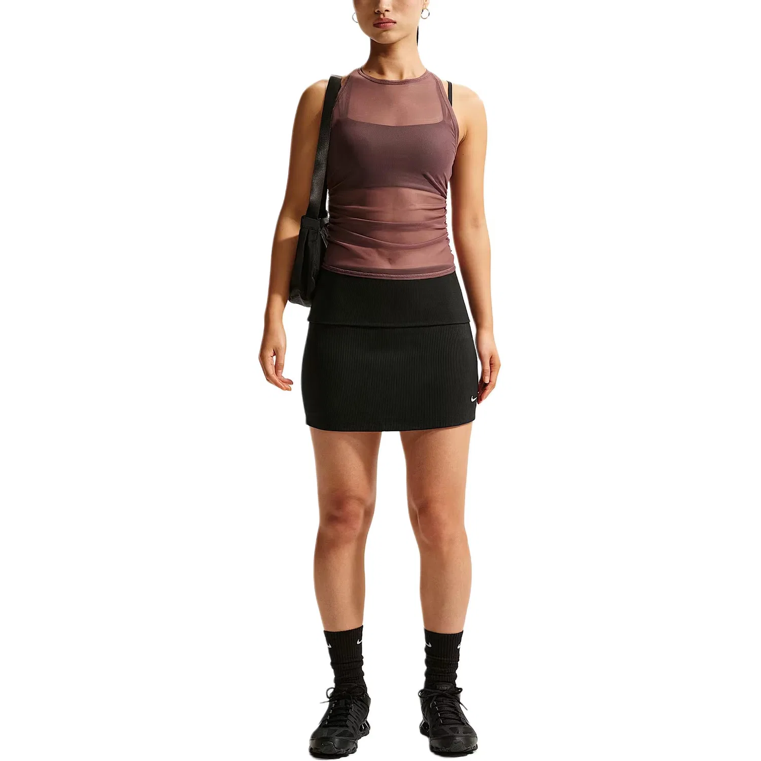 Спортивная юбка Sportswear Chill Knit Casual Short Skirts Women's Nike, Black/Sail White — фото 3