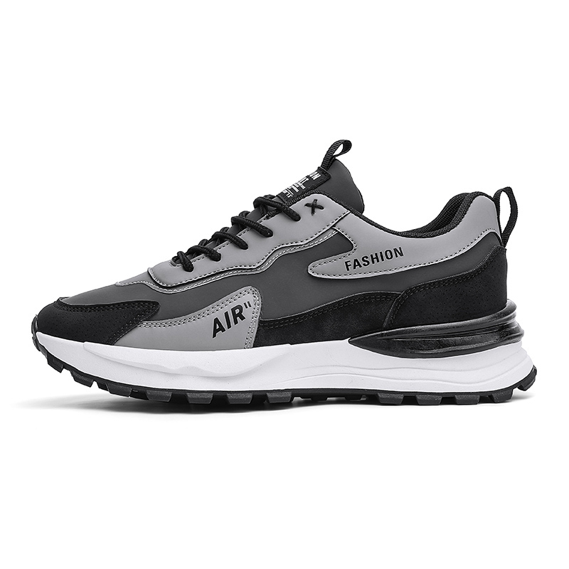 

Амортизирующие, противоскользящие, износостойкие, легкие, увеличивающие рост низкие повседневные мужские туфли Boogie Bear, Gray