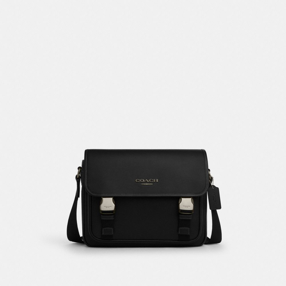 

Сумка-мессенджер Coach Racer Messenger Bag, серый/черный