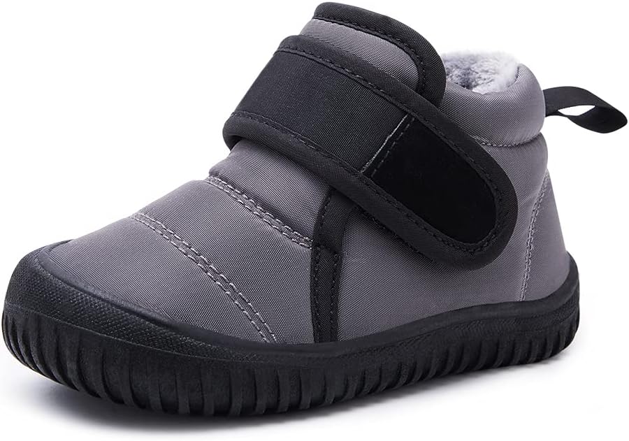 

Детские зимние ботинки BMCiTYBM для малышей, обувь для детей мальчиков и девочек с искусственным мехом для холодной погоды, 2-Grey