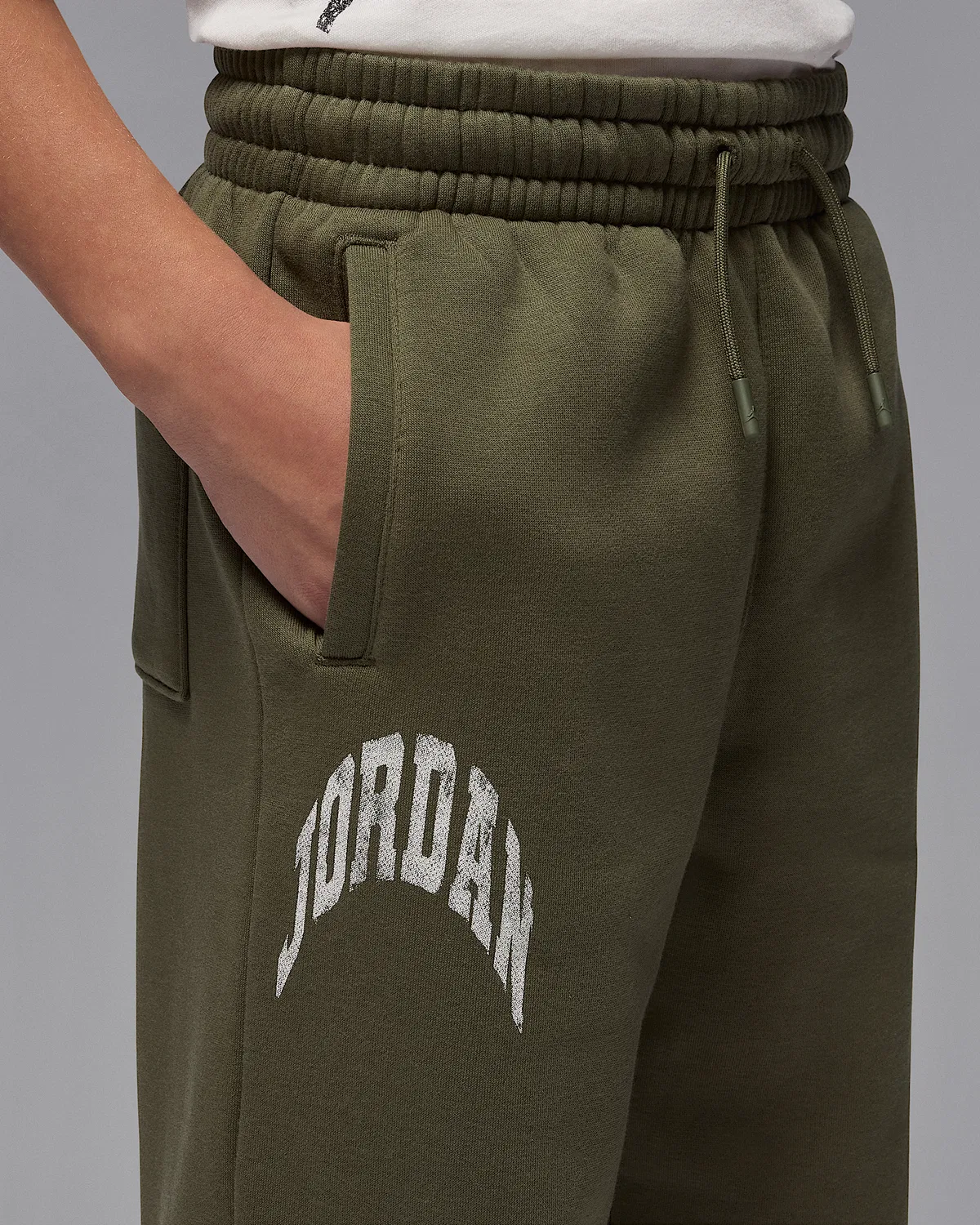 Детские флисовые штаны Jordan MVP, Medium Olive — фото 3