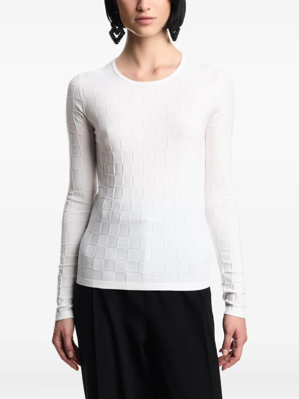 Футболка с длинными рукавами EMPORIO ARMANI, белый — фото 3