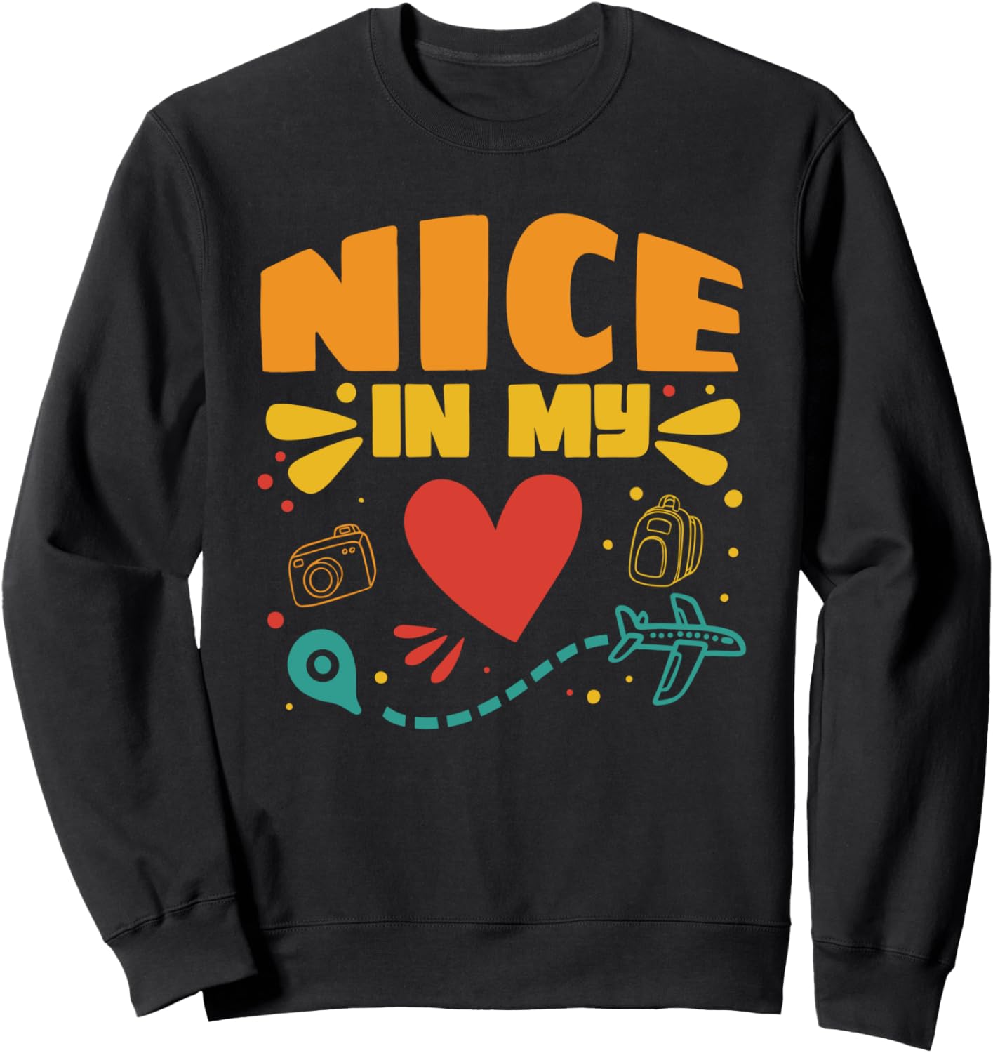 

Милая в моем сердце - сувенирная толстовка из Франции Nice In My Heart - Traveler Souvenir, черный
