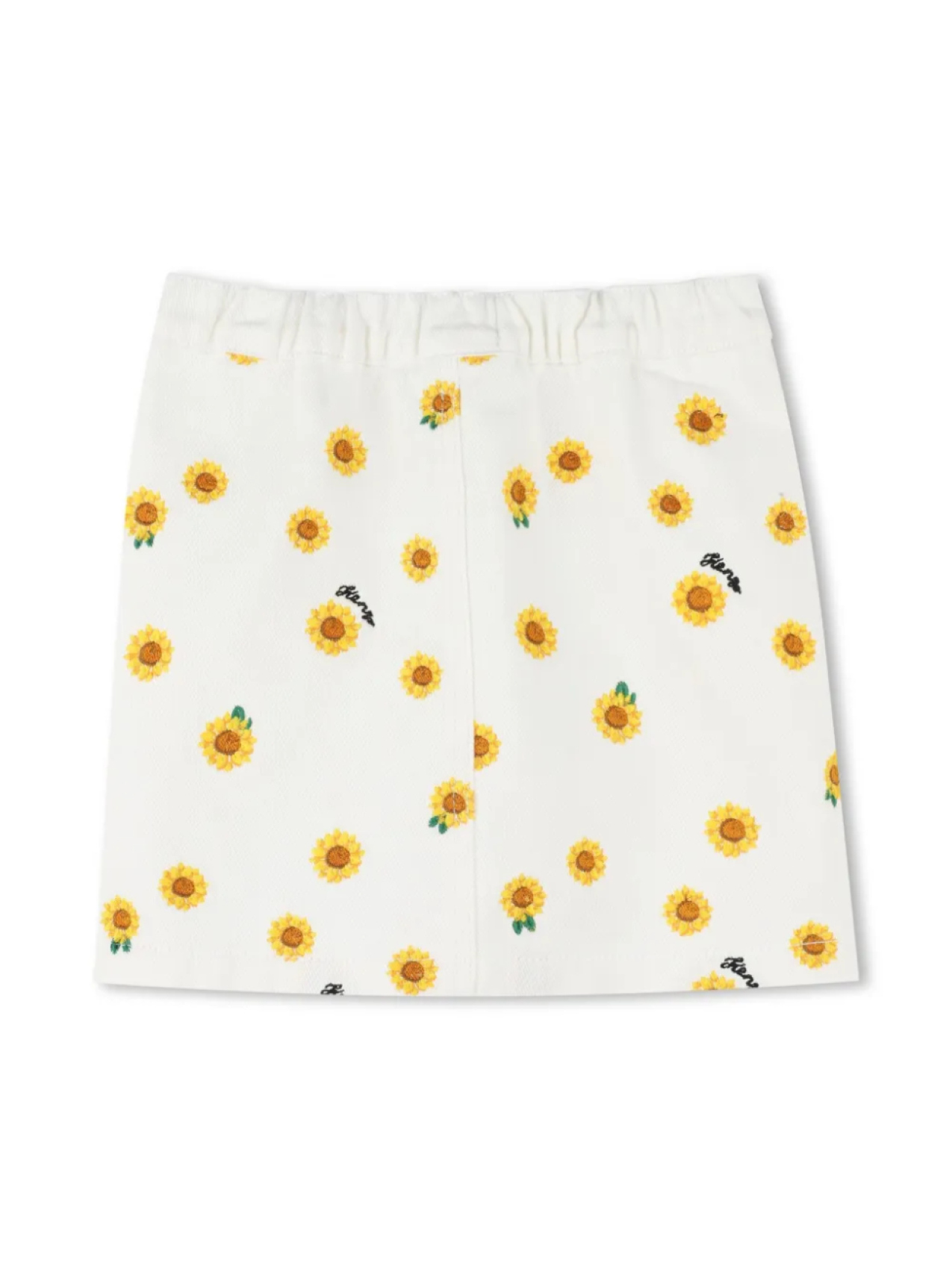 Kenzo Kids юбка с цветочной вышивкой, белый — фото 2