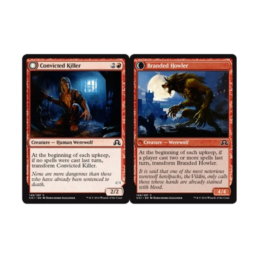 

CCG Осужденный убийца // Клейменный ревун (C) (фольга), MTG - Shadows Over Innistrad