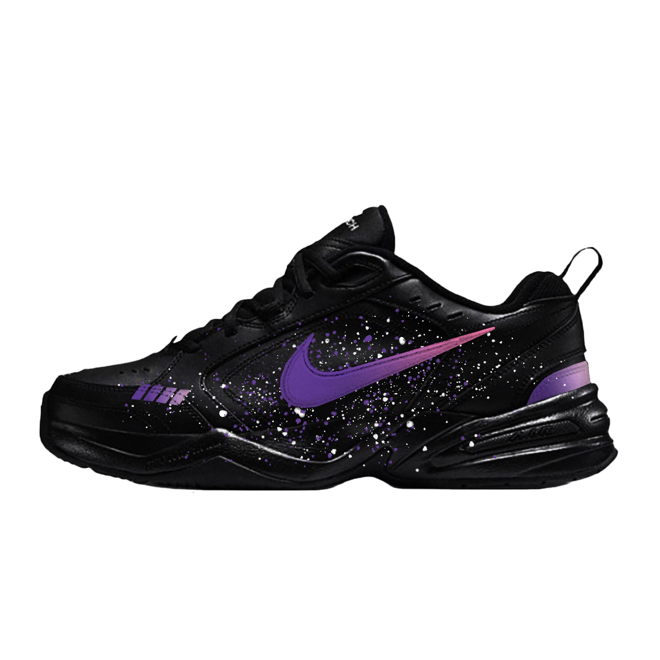 

Nike Кроссовки Air Monarch 4 Night Purple Star Abrasion Resistant Chunky Unisex черно-фиолетовые
