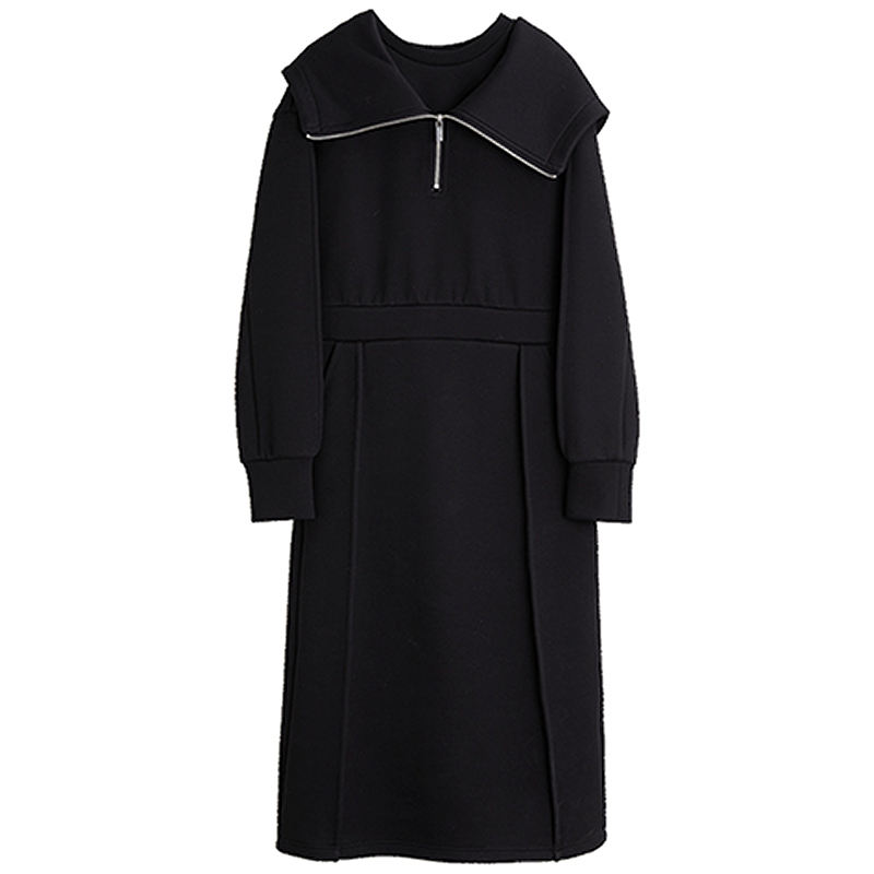 

ELLE Юбка с длинными рукавами осень женщины темно-серая