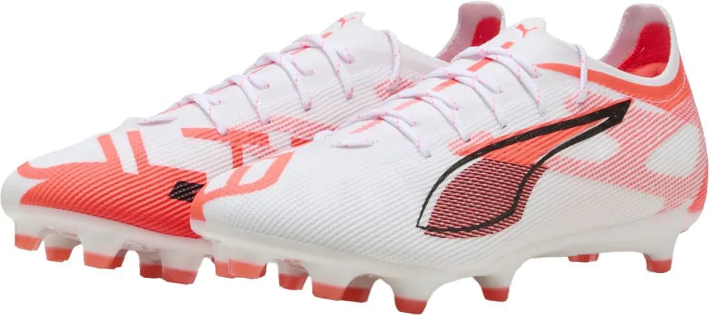 Футбольные бутсы Puma Men's Ultra 5 Pro для твердого грунта, белый/черный/красный — фото 2