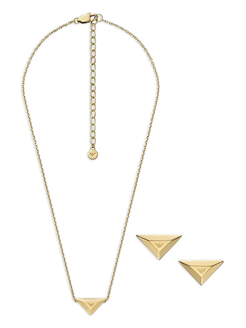 

Набор украшений с подвеской-логотипом Emporio Armani, золотистый