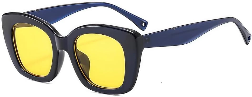 

Солнцезащитные очки с защитой от УФ-излучения UV400 | Толстая оправа с леопардовым принтом | Линзы конфетных цветов для занятий спортом на открытом воздухе и вождения DSVIGF, Blue Yellow