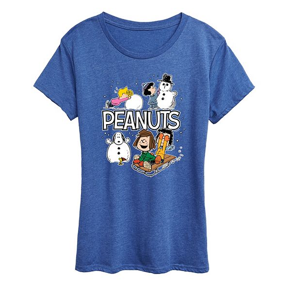 

Футболка с новогодним принтом Peanuts, короткий рукав Licensed Character, Heather Royal Blue