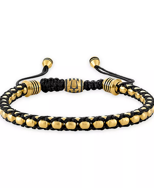 

Браслет-Боло с золотыми бусинами и иконками Bulova, gold-tone