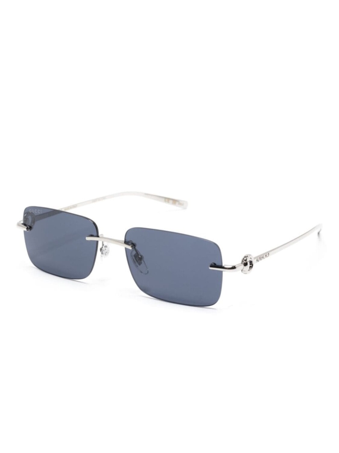 Gucci Eyewear солнцезащитные очки в прямоугольной оправе, серебристый — фото 2