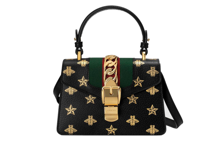 

GUCCI Кожаная портативная сумка кроссбоди мини для женщин черная