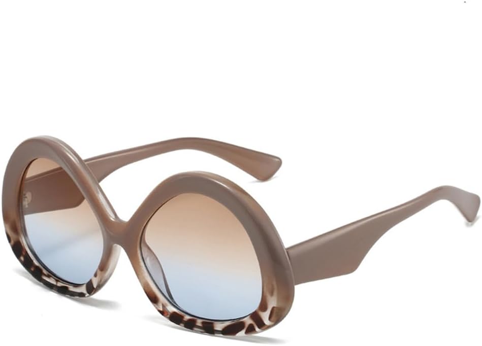 

Солнцезащитные очки UV400 с овальной оправой в стиле панк с градиентным переходом, подходят для женщин и мужчин, для бега и занятий спортом на открытом воздухе UYPTK, Khaki Tea Blue