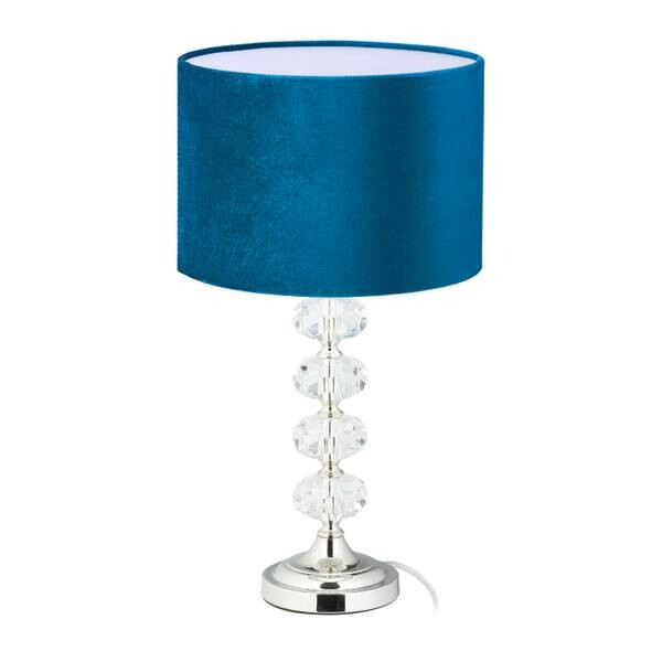 

Настольная лампа Relaxdays Kristall und Samt in Blau цвет blau/silber/durchscheinend