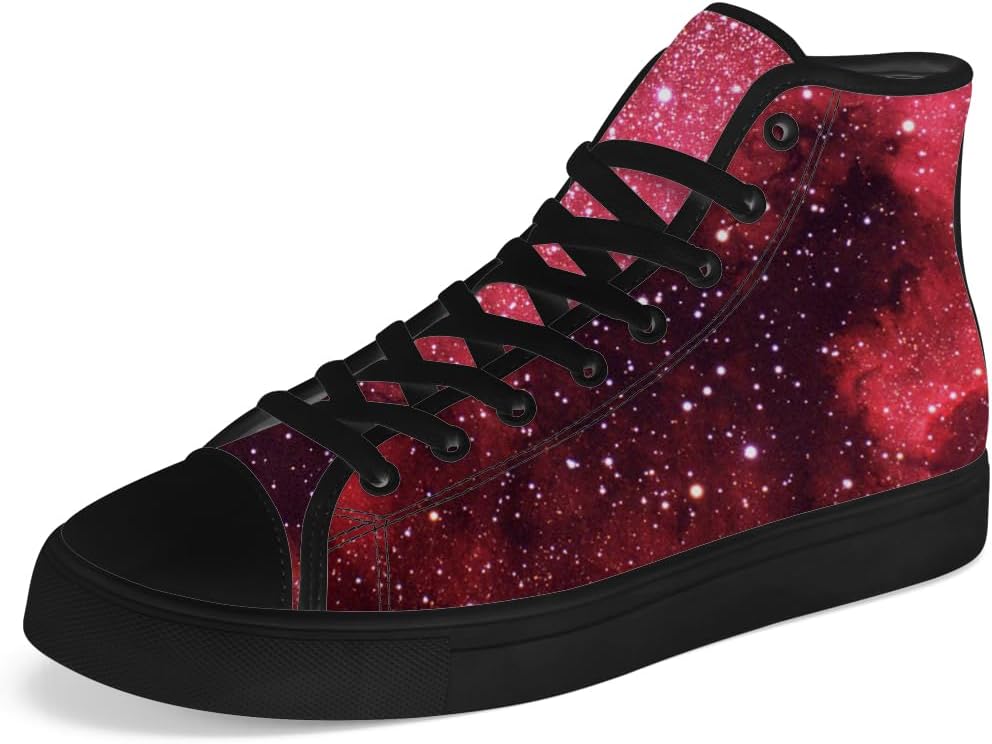 

Кеды Chebing Galaxy на высокой подошве из ткани, высокие кроссовки на шнуровке, повседневная обувь, подарок для мужчин и женщин, красный